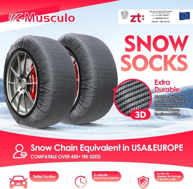 Imagen de K-Musculo Snow Socks for Tires XXL 2-Pack en OfertitasTOP