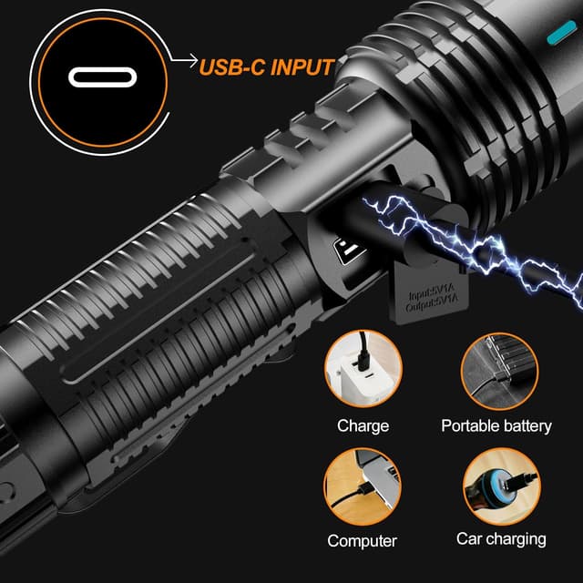 Detalle 1 de Relybo LED Torch 500000 Lumens ⌁ Flashlight