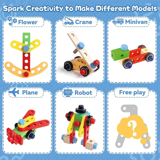 Thumbnail 4 de Kids Tool Set Wooden 47‑Piece Kit