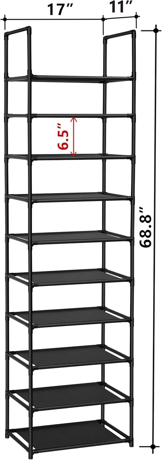 Detalle de FIDUCIAL HOME 10-Tier Shoe Rack (20–25 Pairs) Waterproof Non-Woven Storage Shelf