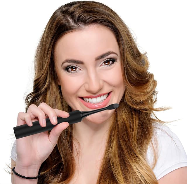 Detalle 1 de Lächen elektrische Schallzahnbürste Doppelpack (2 Handstücke) mit 2 Reise-Etuis, 5 Modi und 10 Ersatzbürstenköpfen