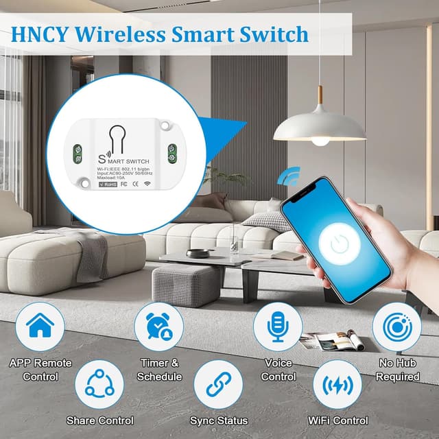 Thumbnail 1 de HNCY Interruptor Wifi inteligente 10A