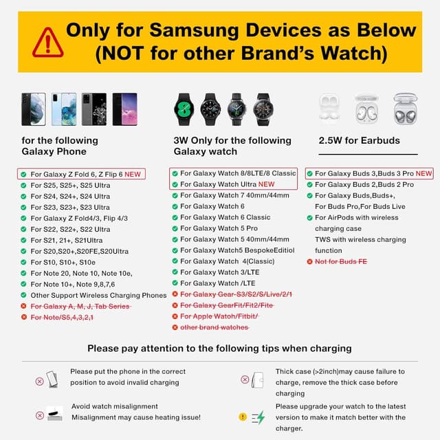 Detalle 2 de HOLYJOY Foldable 3-in-1 Wireless Charger for Galaxy