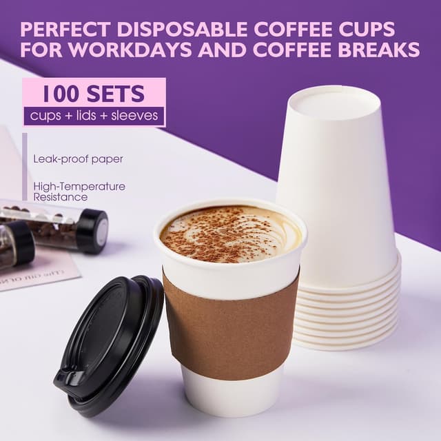 Detalle 2 de PACKINNO 12 oz Disposable Coffee Cups