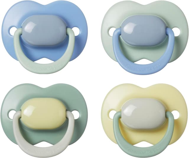 Detalle de Tommee Tippee Ultimate Fit Soother (6–18 Months) – Orthodontic Dummy, 4-Pack, Colour Blocked
