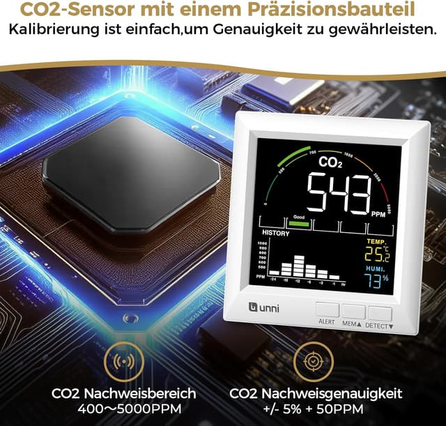 Detalle 2 de U UNNI CO2 Messgerät 400–5000 ppm