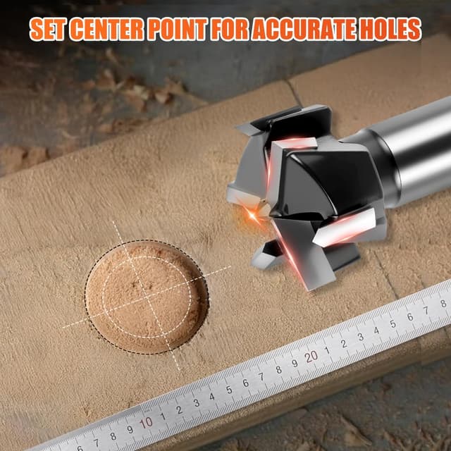 Detalle de Foret Forstner Flintronic 35 mm à triple goujure pour bois (tige ronde 10 mm)