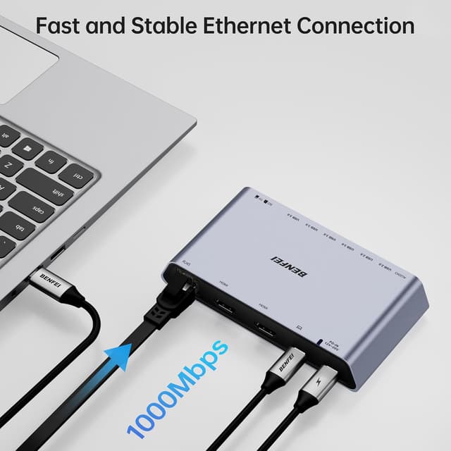 Detalle de BENFEI DisplayLink 12-in-1 Docking USB 3.0