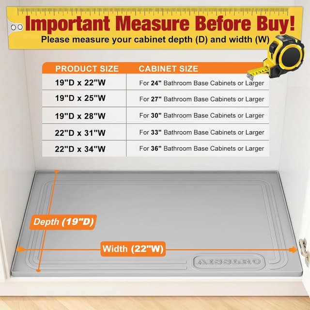 Detalle 2 de Aisslro Under Sink Mat 22 x 19 🧽