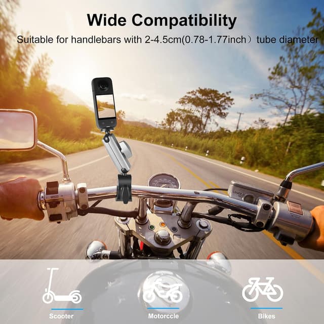 Thumbnail 6 de PULUZ Motorrad-Lenker Klemme mit drehbarem Kugelkopf für GoPro Hero und Action-Cameras