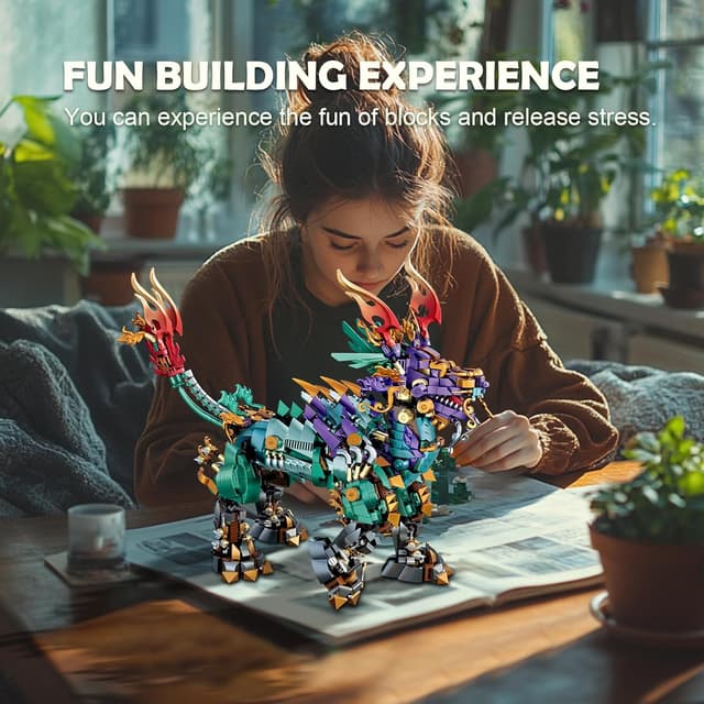 Detalle 2 de Brihappen Kirin – Lot de 1616 blocs de construction chinois pour adultes et enfants