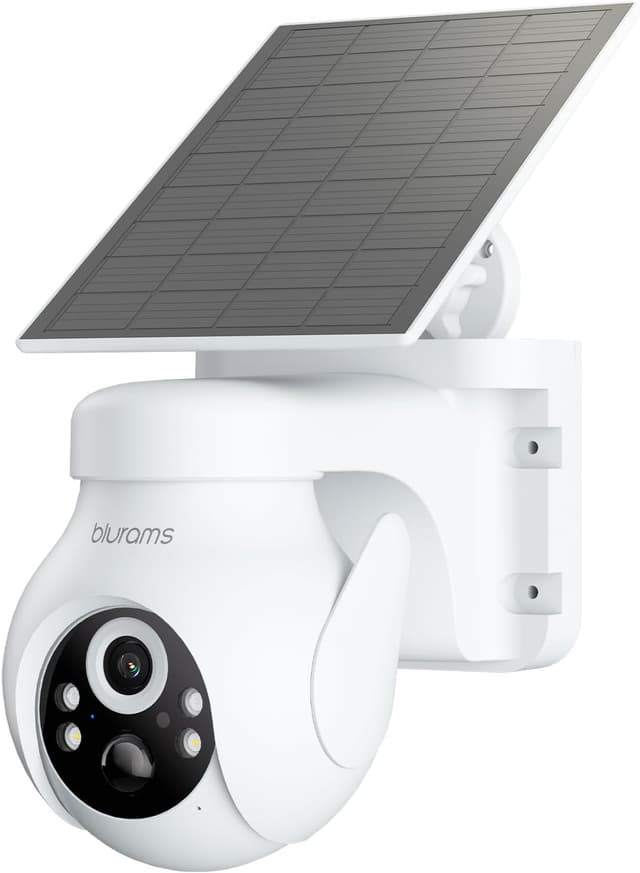 Detalle de blurams 2K Telecamera Wi‑Fi esterna con pannello solare, batteria e PTZ 360° con PIR