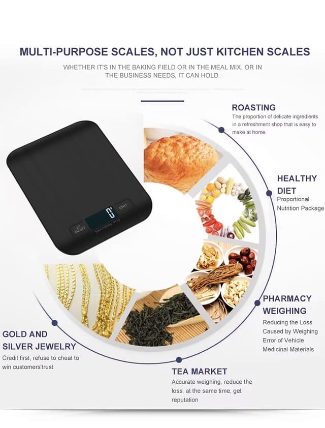 Thumbnail 6 de 22 lb digital food scale for kitchen use