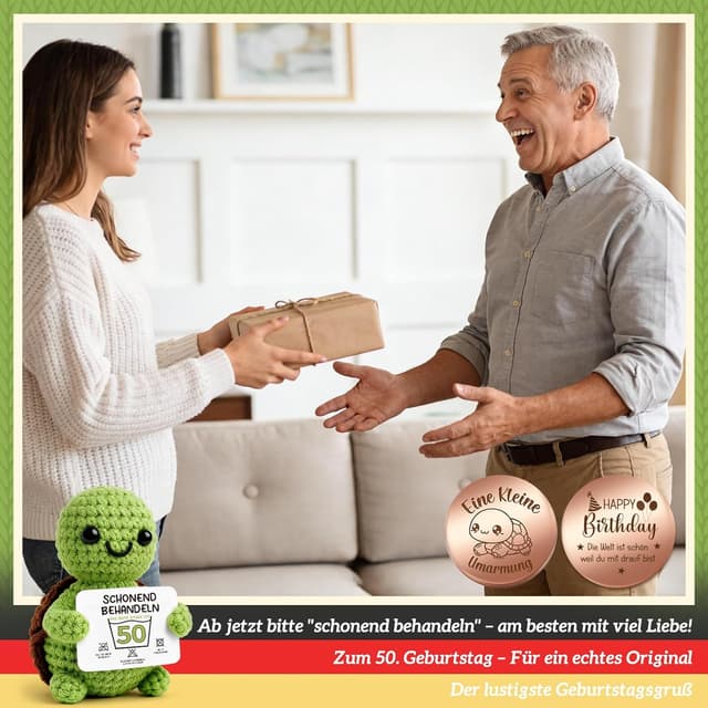 Thumbnail 3 de Positive Schildkröte 50. Geburtstag Pocket Hug