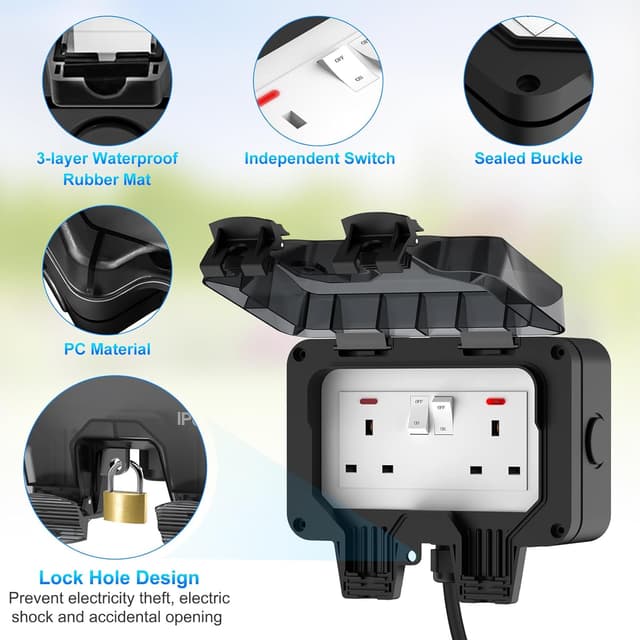 Detalle de Outdoor socket extension lead 10m