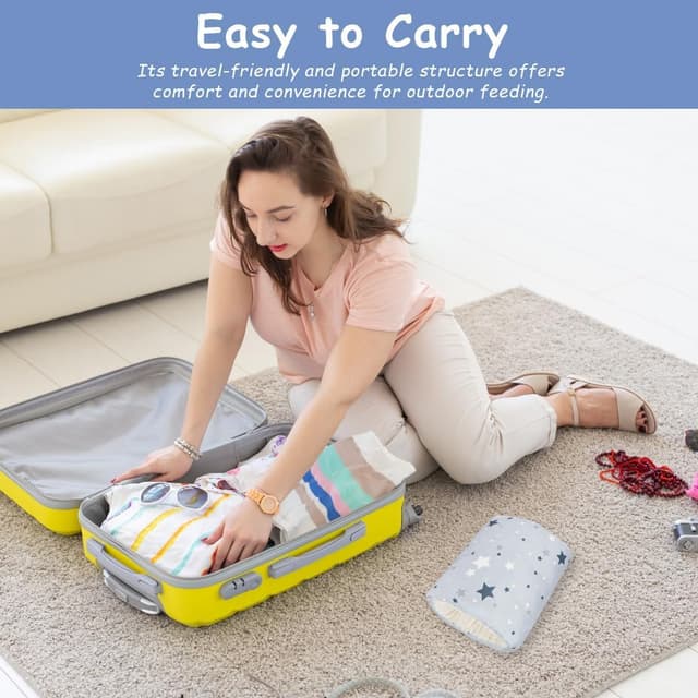 Detalle 2 de Aolso Cozy Cradle Arm Pillow Nursing & Breastfeeding Arm Pillow (Big-Small Stars)