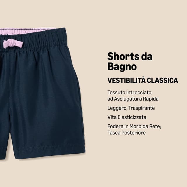 Detalle de Amazon Essentials pantaloncini da bagno bambino e ragazzo ad asciugatura rapida