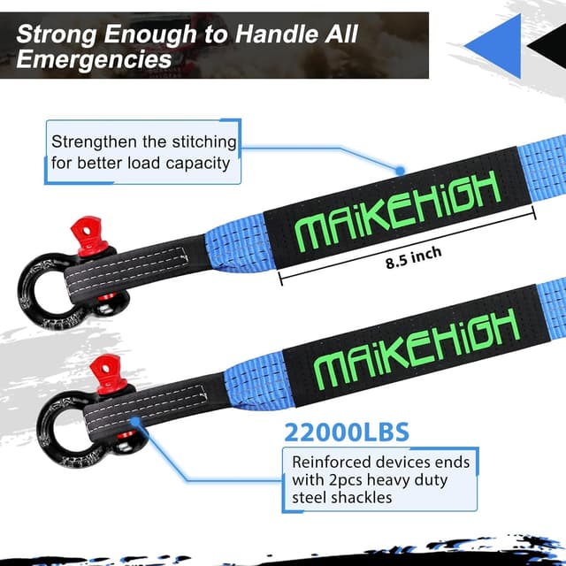 Thumbnail 5 de MAIKEHIGH 10 Ton Tow Rope 5 m with Shackles