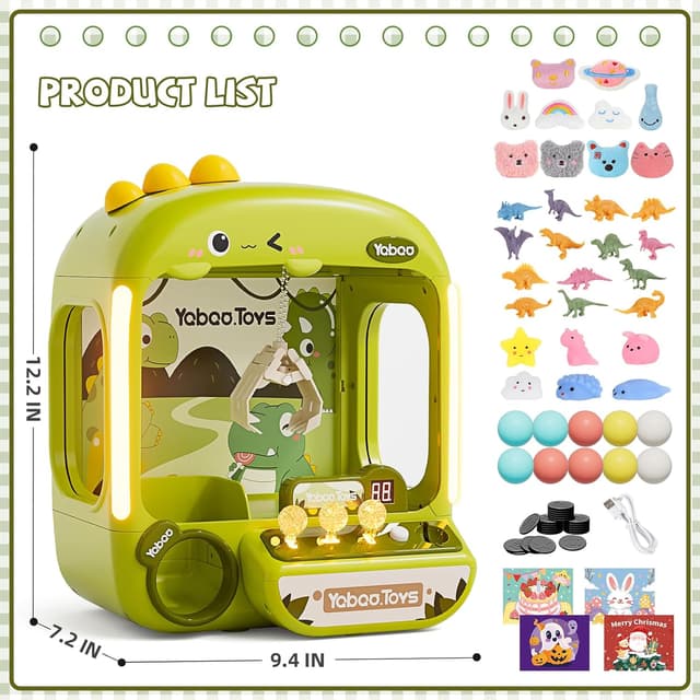 Thumbnail 6 de 64 PCS Large Claw Machine for Kids Dinosaur (USB or Battery) Electronic Vending Dispenser Toy