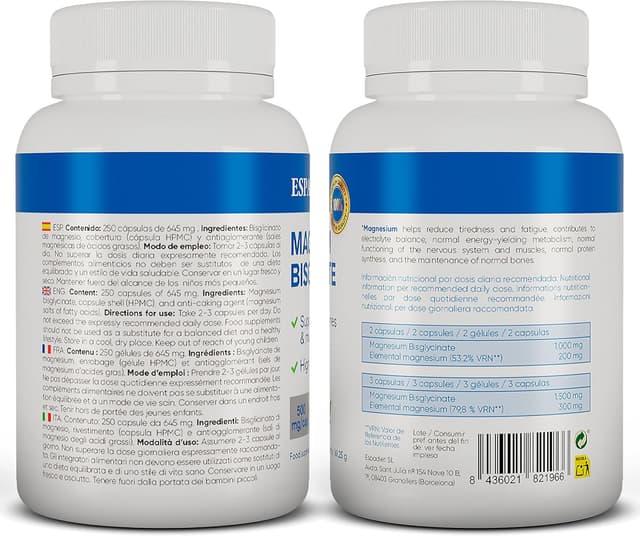 Thumbnail 6 de ESPADIET magnesio bisglicinato puro 250 cápsulas