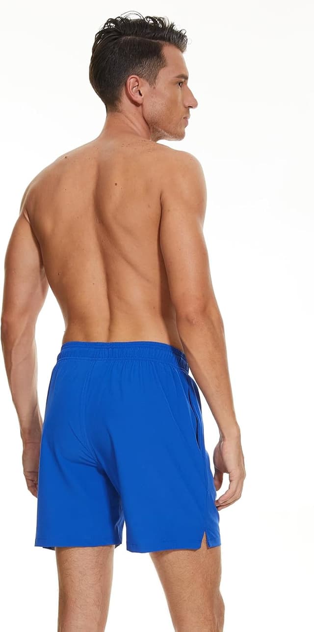 Detalle de Badehose Herren 2-in-1 Schnelltrocknend mit Innenhose und Reißverschlusstaschen