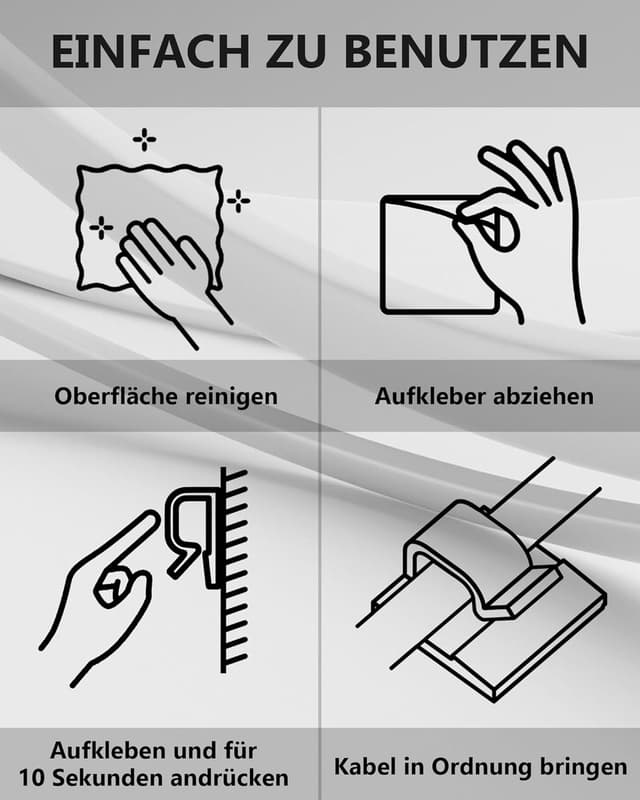 Thumbnail 5 de Tesmax Kabelhalter Selbstklebend 100 Stück