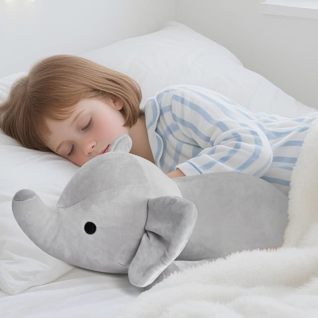 Detalle de Elephant Weighted Stuffed Animal (24in, 4.2lbs) Plush Elephant by Elephant Weighted Stuffed Animals