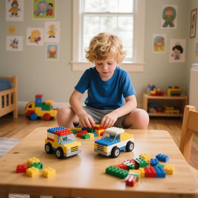 Detalle 2 de HUIZDQ 150er-Set Räder und Achsen + 300er-Paket Bauklötze (Bausteine) für 9 Spielzeugautos ab 6 Jahren