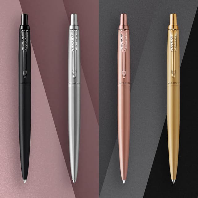 Detalle de Parker Jotter XL Ballpoint Pen (Monochrome Matte Rose Gold) | Medium Point | Blue Ink | Gift Box