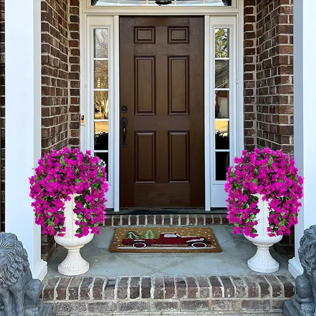 Detalle 2 de Faux Bougainvillea Artificial Flowers (2 Bundles) with UV-Resistant Long Trailing Vines for Outdoor Porches & Planters