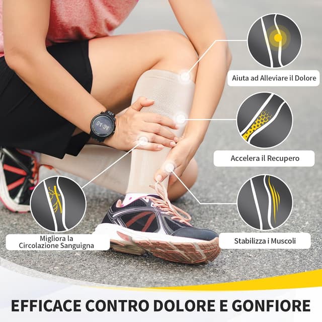Detalle de CAMBIVO Polpaccera Compressione uomo donna (x2) per sport e gambe gonfie