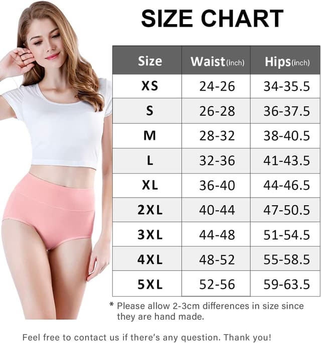 Detalle de wirarpa Damen Slips mit hoher Taille aus Baumwolle – 4er Pack (Stay-Put High Waist)