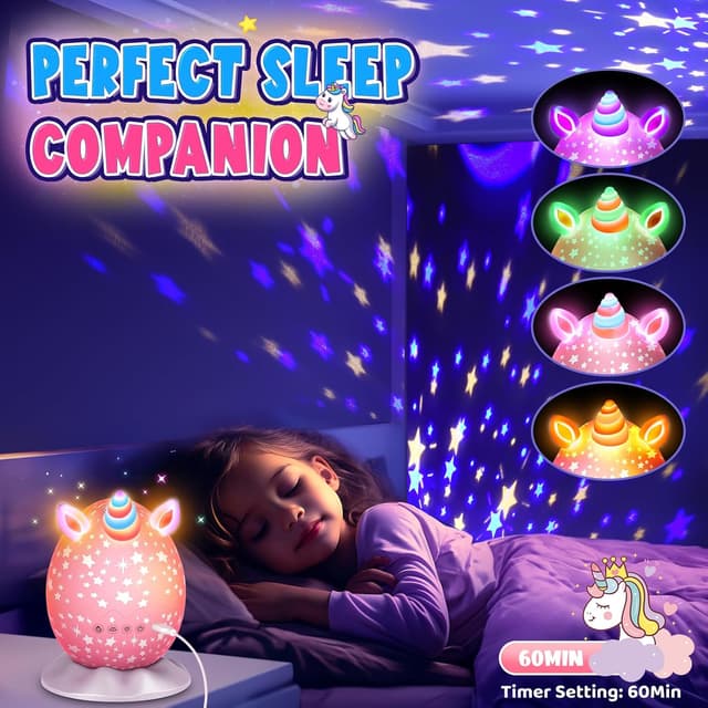 Detalle 2 de Einhorn Nachtlicht Projektor 4 in 1