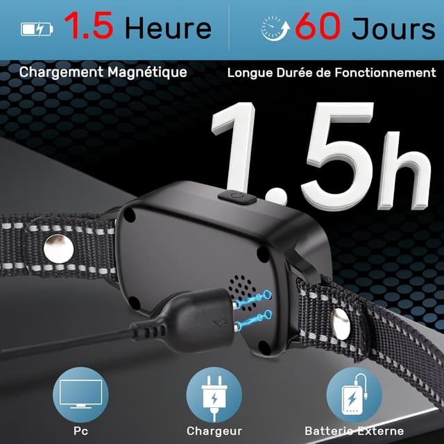 Thumbnail 4 de Collier antiâaboiement rechargeable 600 mAh đ