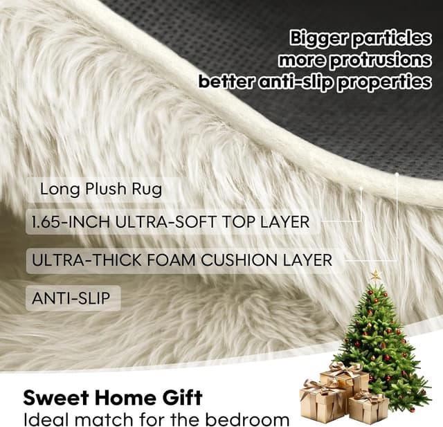 Thumbnail 6 de Mtandyx 8x10 Plush Cream White Area Rug
