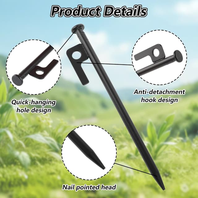 Thumbnail 2 de MIVIDE Zelt Heringe Stahl 20 cm