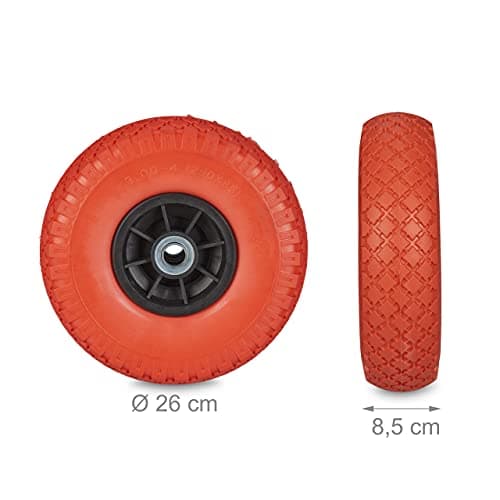 Detalle 2 de Relaxdays 2 Ruedas Carretillo 260×85 mm, hasta 80 kg 🛒