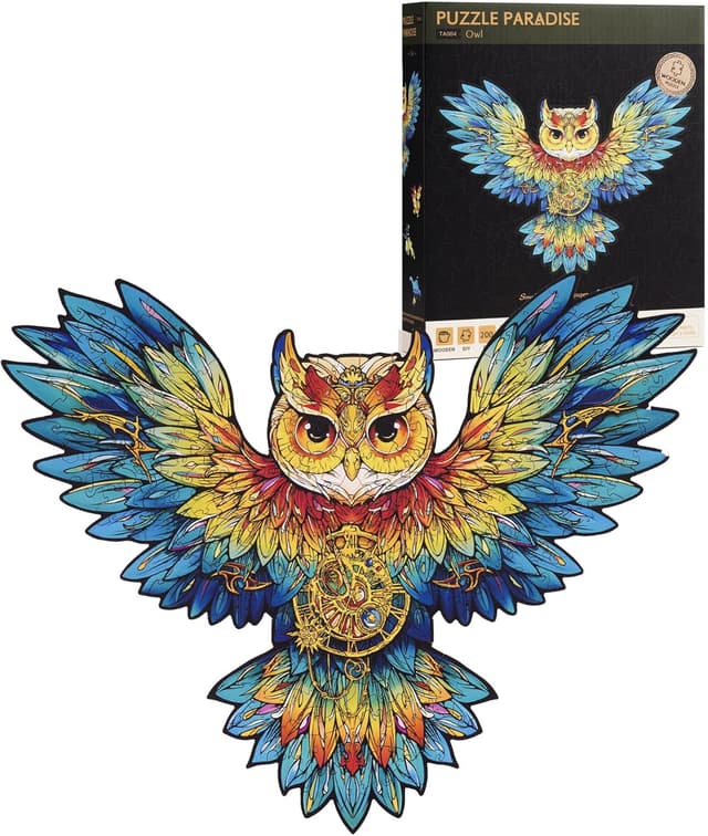 Detalle de ROBOTIME Wooden Jigsaw Puzzle Owl 200pcs