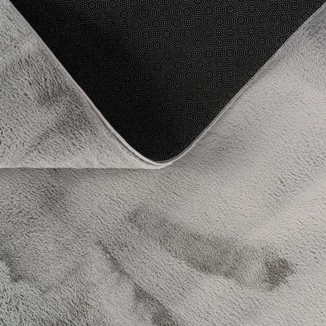 Detalle 2 de TT Home Shaggy rond en gris, tapis à poils pelucheux 200 cm