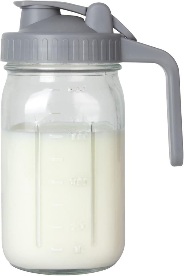 Detalle de Mason Jar 32 oz Breast Milk Pitcher with Pour Spout 🥛