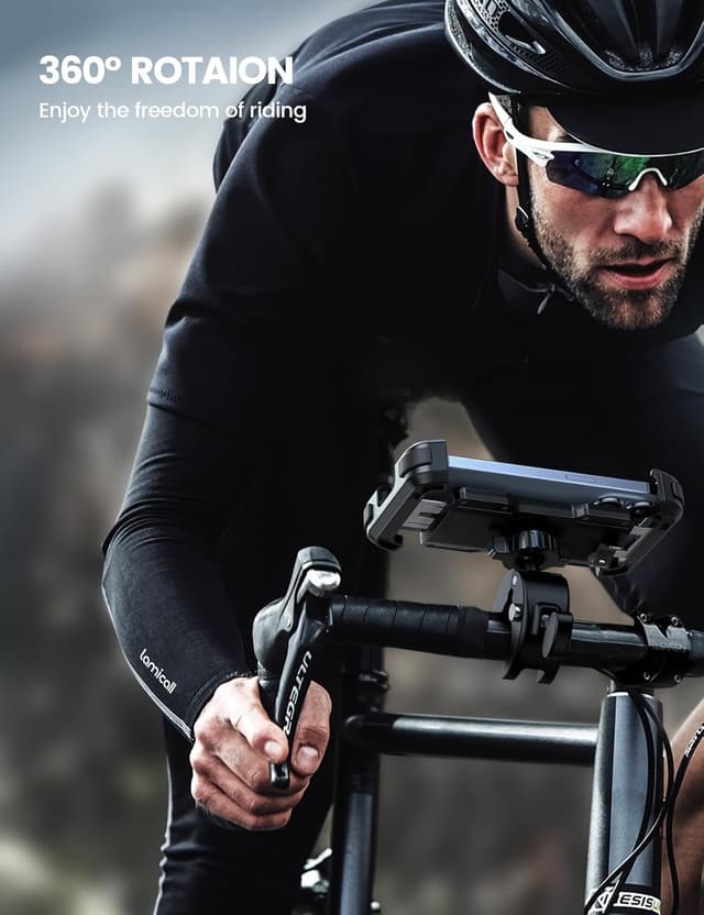 Thumbnail 2 de Lamicall supporto telefono bici con clip manubrio e rotazione 360° (smartphone 4,7–6,8")