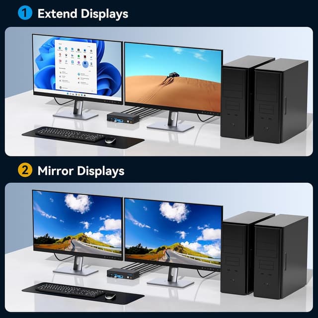 Thumbnail 2 de HDMI 4K60Hz KVM Switch 2 PC 2 Monitore