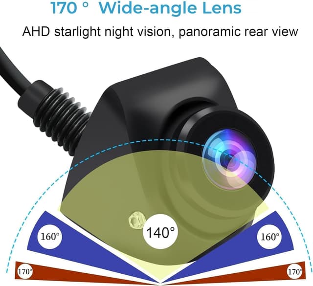 Detalle de OBEST Caméra de recul voiture 1080P 12V-24V avec vision nocturne starlight, grand angle 170° et rotation 360°
