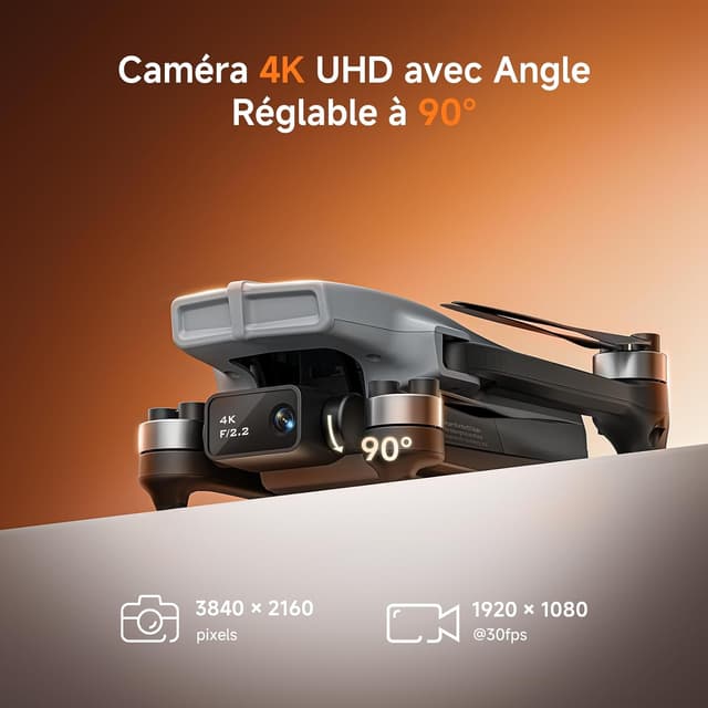 Detalle de Ameta S20 Drone avec caméra 4K, GPS, retour automatique et modes intelligents (FPV WiFi) — idéal pour débuter