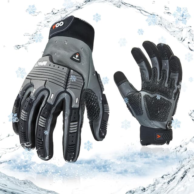 Detalle de VGO CA7722FLWP : paire de gants de mécanicien d’hiver imperméables jusqu’à -20 ℃