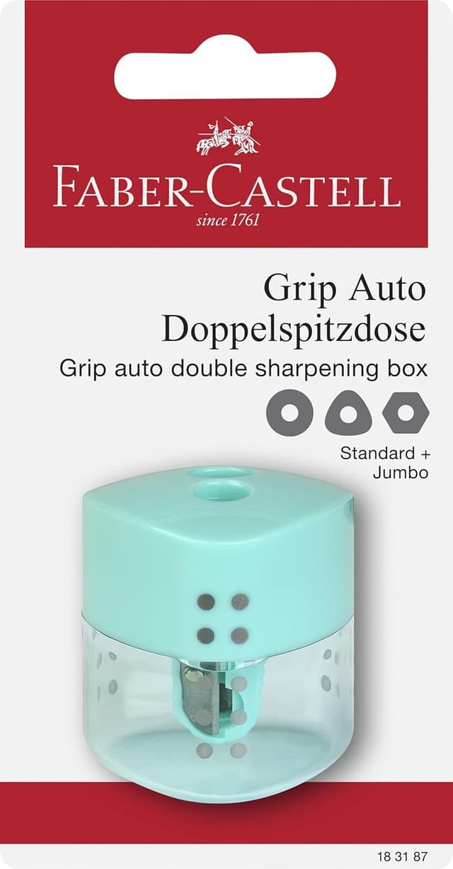Detalle de Faber-Castell 183187 Sacapuntas Doble Grip Verde Pastel