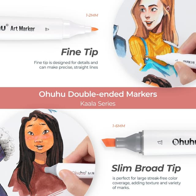Thumbnail 2 de Ohuhu Alkoholmarker Set 24 Farben für Hauttöne