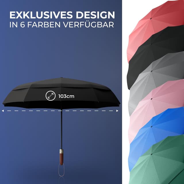 Detalle 2 de LOGAN & BARNES Amsterdam Taschenschirm Ø103 cm sturmsicher