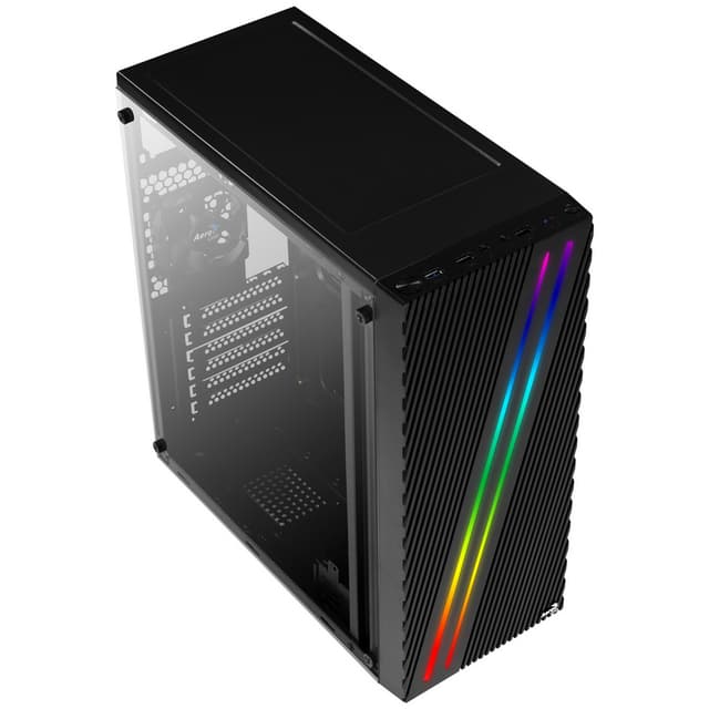 Detalle 2 de AeroCool Streak RGB semitorre con ventana y USB 3.0