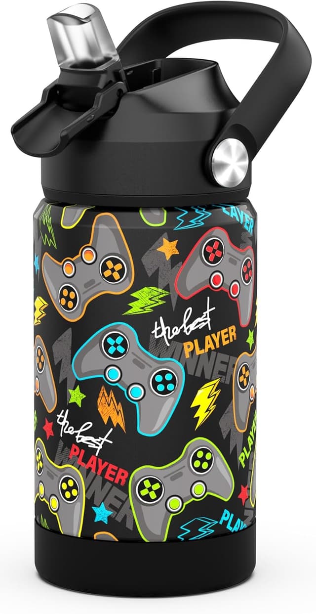 Thumbnail 6 de Ntswasd boys insulated water bottle with straw (350 ml) – stainless steel, leak proof for school